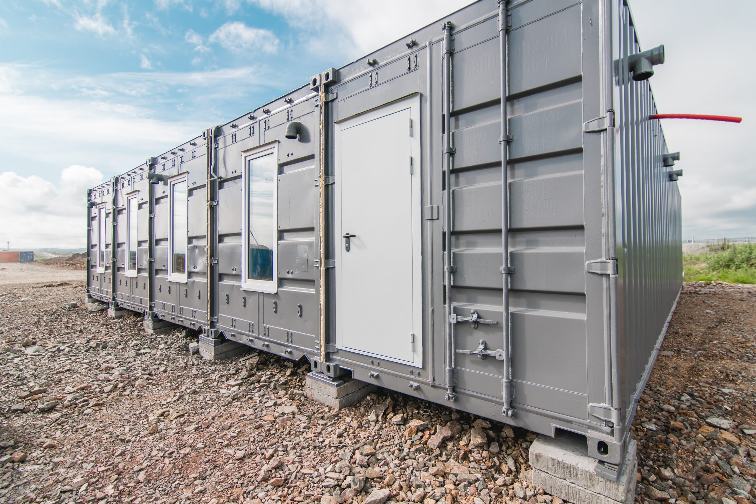 Modified shipping container equipment room